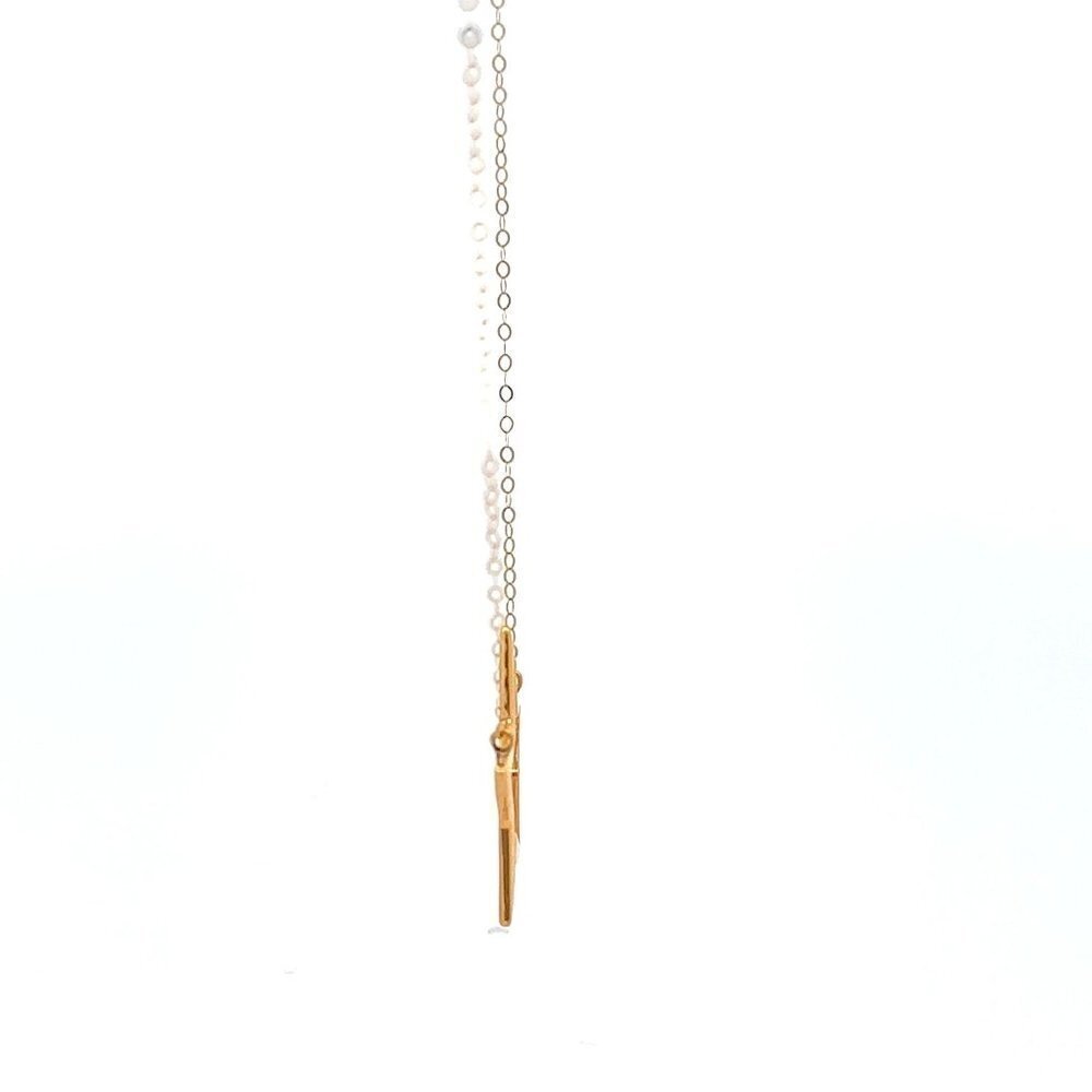 18K Gold Necklace Chain Cable Link Star Pendant 1.37 grams - Picture 8 of 9